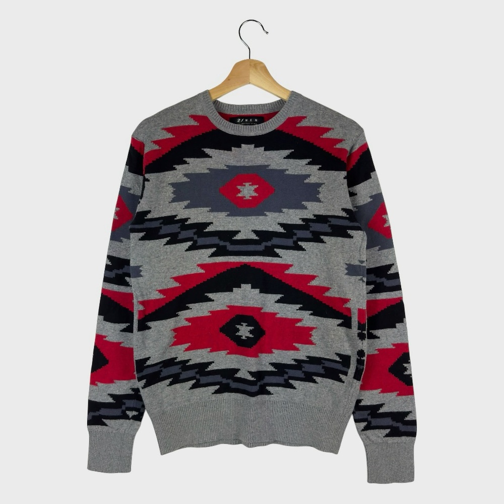 21 Men American Brand Multi-Color Geometric Pattern Sweatshirt